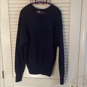 Vintage Polo by Ralph Lauren Navy Blue Wool Crewneck Sweater Classic Fit